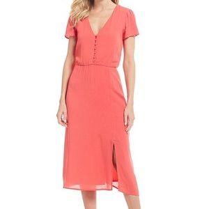 NWOT WAYF midi coral dress, size M